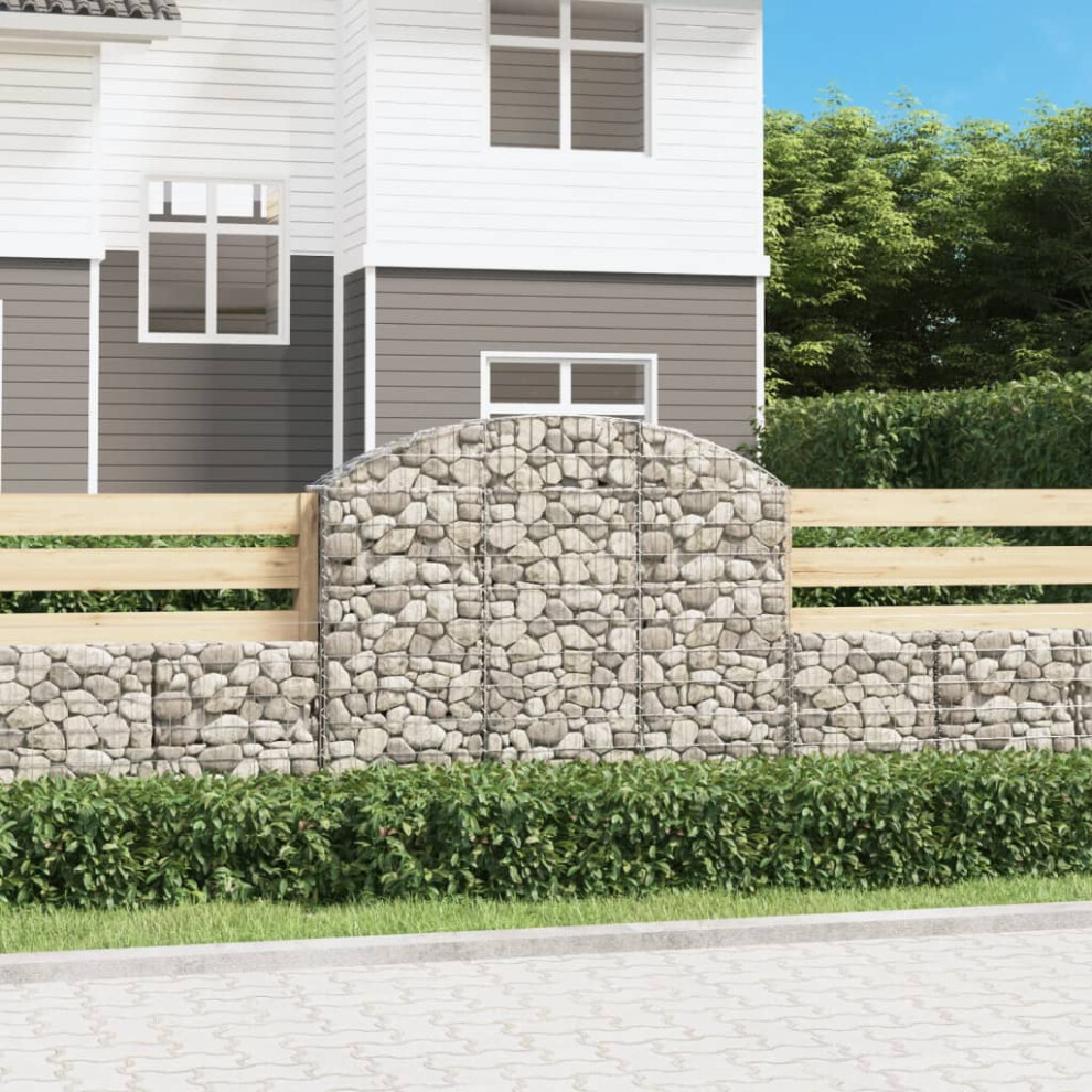 Berkfield Arched Gabion Basket 150x30x120/140 cm Galvanised Iron-image-OPC-PTFRZFJ-NEW