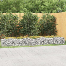 Berkfield Arched Gabion Raised Bed 400x50x50 cm Galvanised Iron
