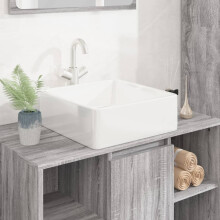 Berkfield Wash Basin White 37x37x13 cm Ceramic Square