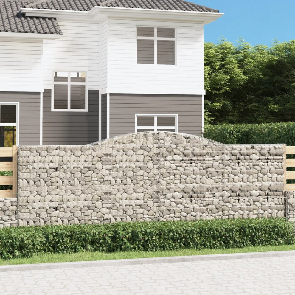 Berkfield Arched Gabion Basket 400X50x140/160 Cm Galvanised Iron 9773478495913