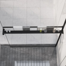 Berkfield Shower Shelf for Walk-in Shower Wall Black 100 cm Aluminium
