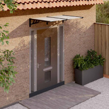 Berkfield Door Canopy Black and Transparent 152.5x90 cm Polycarbonate