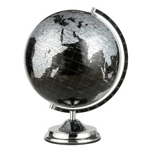 Vintage 12.5 Inch World Globe with Metal Base, Bilingual Educational Globe for Home Office Decor