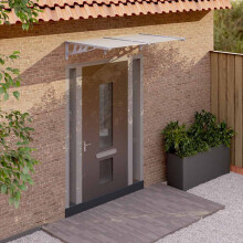 Berkfield Door Canopy Grey and Transparent 152.5x90 cm Polycarbonate