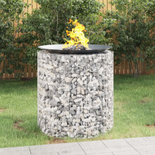 Berkfield Gabion Fire Pit ò 100 cm Galvanised Iron