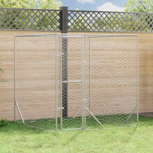 Berkfield Outdoor Dog Kennel Silver 2x2x2 m Galvanised Steel