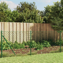 Berkfield Chain Link Fence with Spike Anchors Green 0.8x25 m