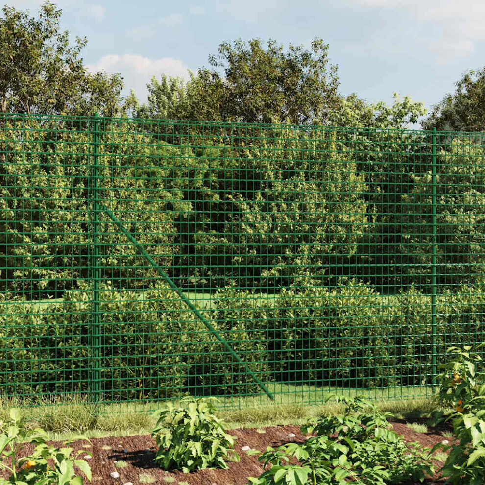 Berkfield Wire Mesh Fence With Spike Anchors Green 2X25 M 5748208496397