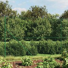 Berkfield Chain Link Fence with Flange Green 1.4x10 m