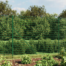 Berkfield Wire Mesh Fence with Spike Anchors Green 1.6x25 m
