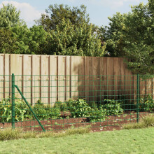 Berkfield Wire Mesh Fence with Spike Anchors Green 1.1x10 m