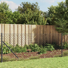 Berkfield Chain Link Fence with Spike Anchors Anthracite 1x25 m