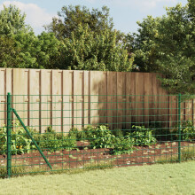 Berkfield Wire Mesh Fence with Flange Green 1x25 m