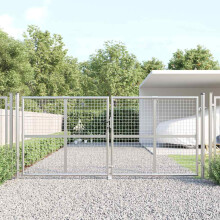Berkfield Mesh Garden Gate Silver 300x125 cm Galvanised Steel