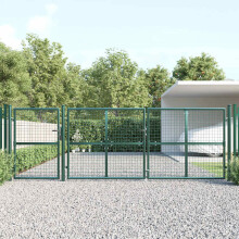 Berkfield Mesh Garden Gate Green 400x125 cm Galvanised Steel
