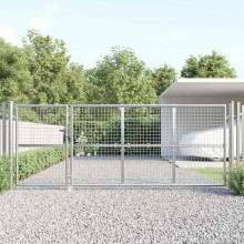 Berkfield Mesh Garden Gate Silver 350x125 cm Galvanised Steel