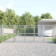 Berkfield Mesh Garden Gate Silver 400x125 cm Galvanised Steel