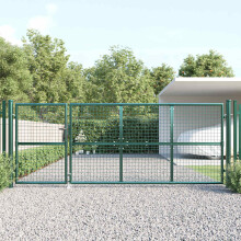 Berkfield Mesh Garden Gate Green 350x125 cm Galvanised Steel