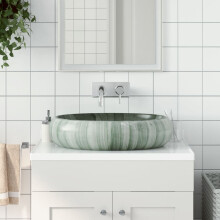 Berkfield Countertop Basin Green Oval 59x40x15 cm Ceramic