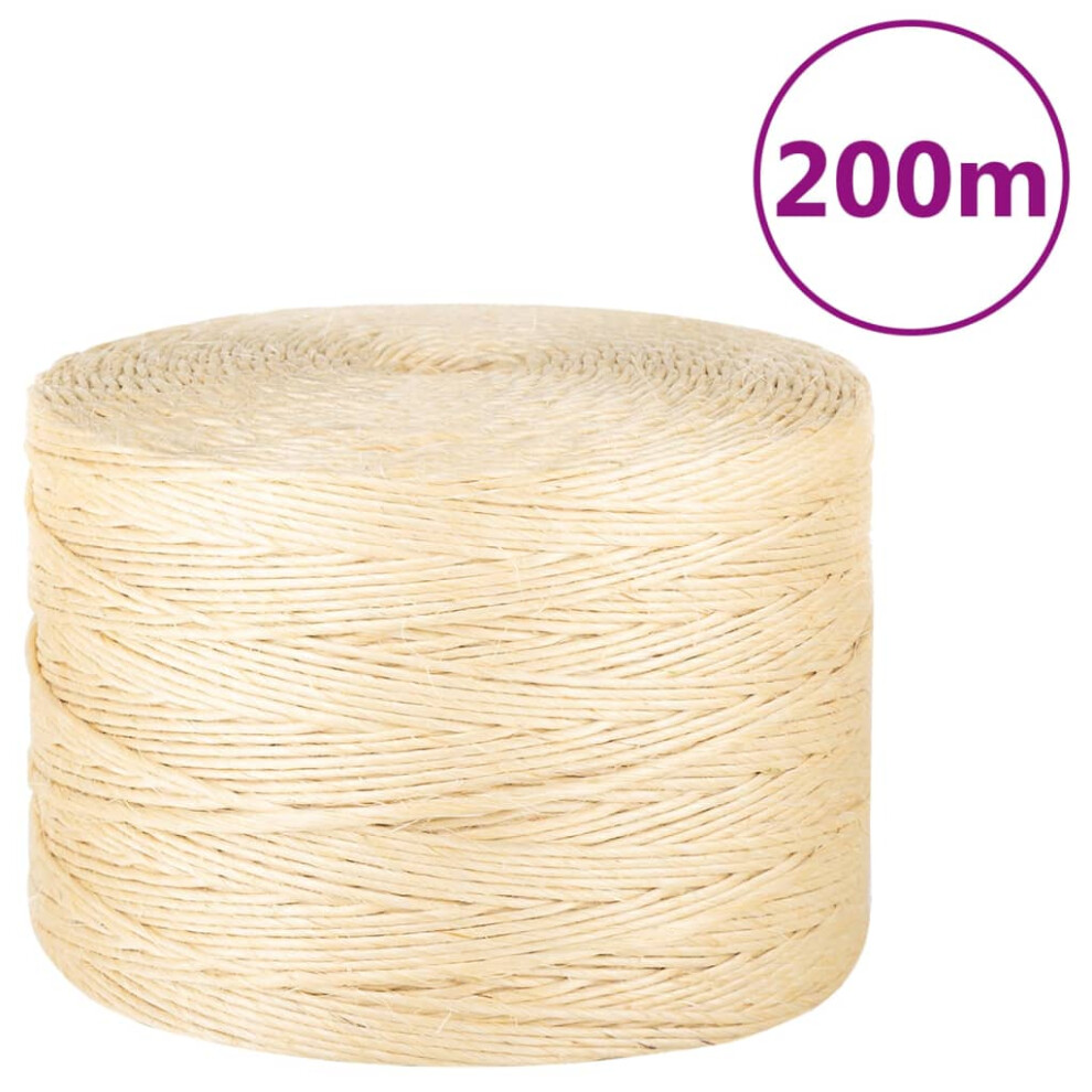 Berkfield Rope 100% Sisal 3 Mm 200 M 739269542678