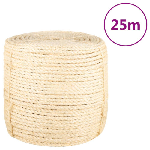 Berkfield Rope 100% Sisal 8 mm 25 m