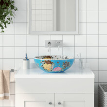 Berkfield Countertop Basin Multicolour Round Œ¶41x14 cm Ceramic