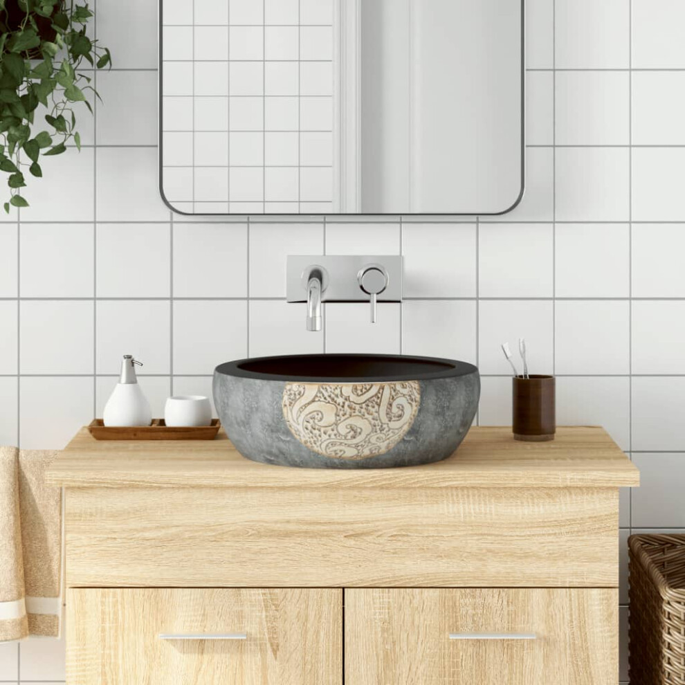 Berkfield Countertop Basin Black And Brown Round ÅÂ¶41X14 Cm Ceramic 109417072256
