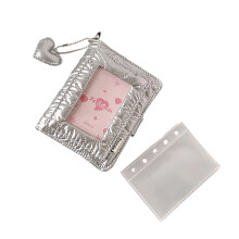 Mini-Fotoalbum, anpassbare Seite, 7,6 cm,-Silber