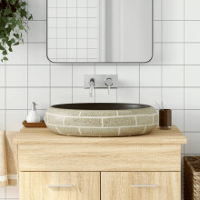 Berkfield Countertop Basin Multicolour Oval 59x40x15 cm Ceramic
