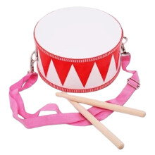 Kids Drum Set 8 Inch Wooden Toy Snare Drum with Adjustable Strap AntiSlip Mallets for Beginners