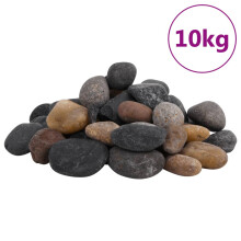 Berkfield Polished Pebbles 10 kg Mixed Colour 5-8 cm