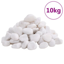 Berkfield Polished Pebbles 10 kg White 2-5 cm
