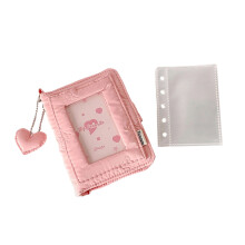 Flexible 5-Ringe-Ordner-Organizer, 7,6 cm Mini-Fotoalbum,-Rosa