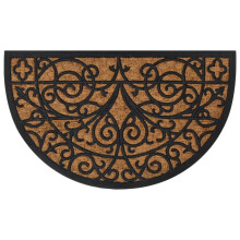 Berkfield Door Mat Half Round 45x75 cm Rubber and Coir