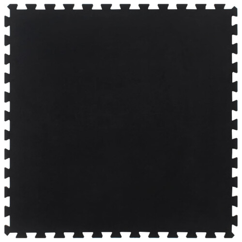 Berkfield Rubber Floor Tile Black 12 mm 100x100 cm