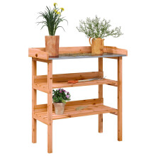 Berkfield Plant Table with Shelves Brown 78x38x82.5 cm Solid Wood Fir