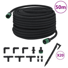 Berkfield Garden Soaker Hose Black 0.6" 50 m Rubber