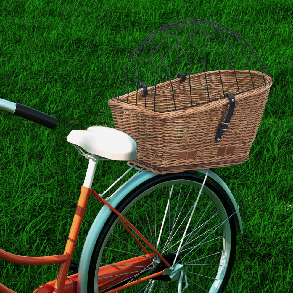 Photos - Basket & Rack Berkfield Bike Rear Basket with Cover 55x31x36 cm Natural Willow