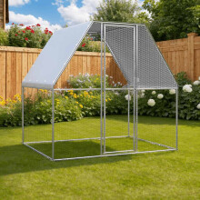 Berkfield Chicken Cage Silver and Grey 2x2x2 m Galvanised Steel
