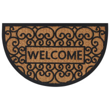 Berkfield Door Mat Half Round 45x75 cm Rubber and Coir