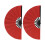 Glitters handventilator, duurzaam PP-frame-Rood 1