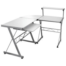Berkfield Corner Computer Desk White 132x112x99 cm Engineered Wood