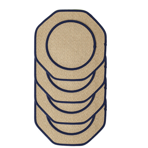 4 Piece Heat Resistant Spillproof Table Mats Set-Navy blue