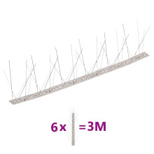 Berkfield 5-row Stainless Steel Bird & Pigeon Spikes Set of 6 3 m