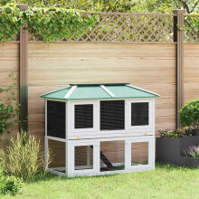 Berkfield Animal Rabbit Cage Double Floor Wood