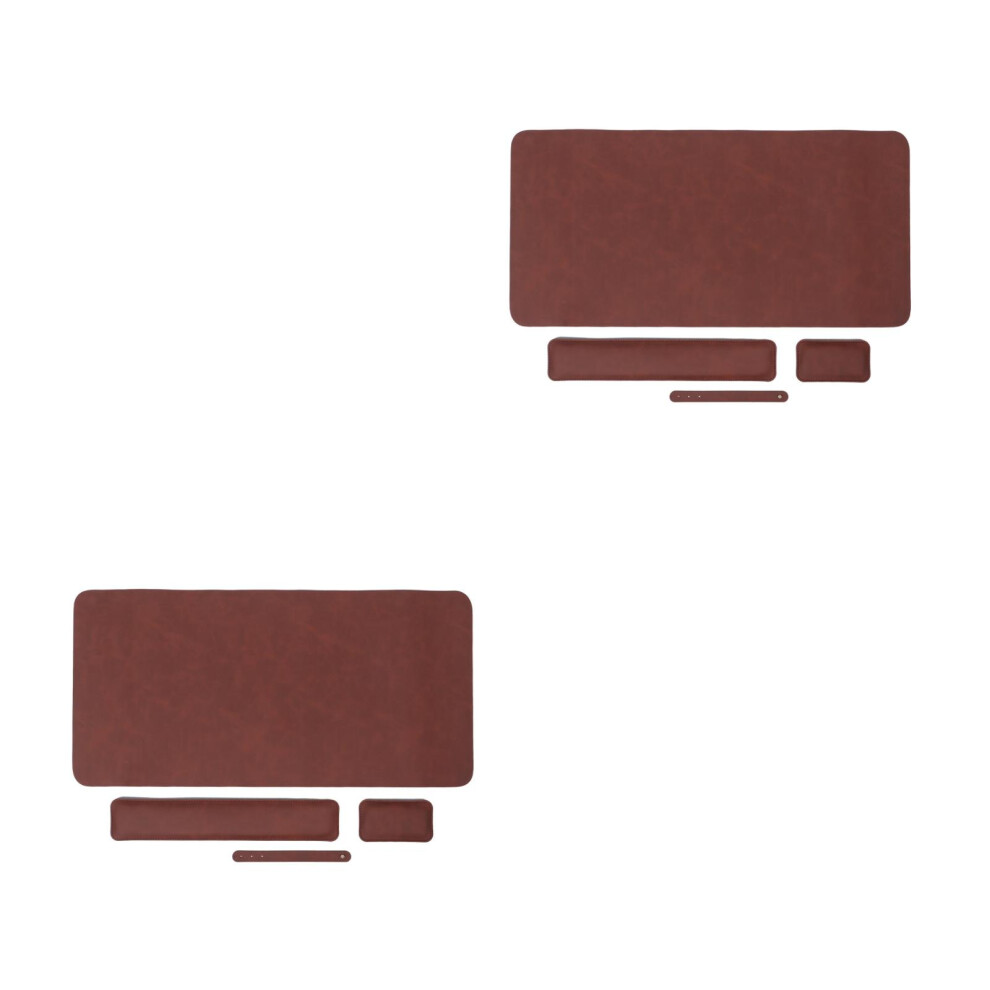 2Sets Durable Pvc Keyboard And Mouse Wrist Rest Desk Set Brown 3751961261166