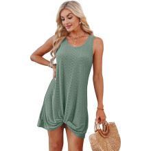 Women Beach Fashion Twisted Dress Green S
