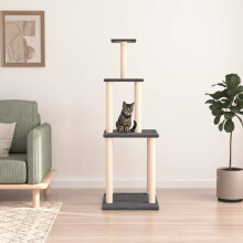Berkfield Cat Tree with Sisal Scratching Posts Dark Grey 149 cm