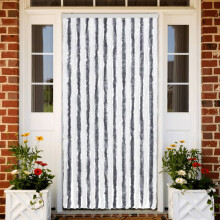 Berkfield Insect Curtain Grey and White 90x220 cm Chenille