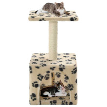 Berkfield Cat Tree with Sisal Scratching Post 55 cm Beige Paw Print
